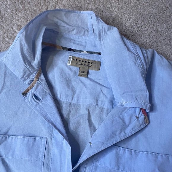 Burberry Light Blue Vintage Blouse Size 0 - Picture 2 of 2